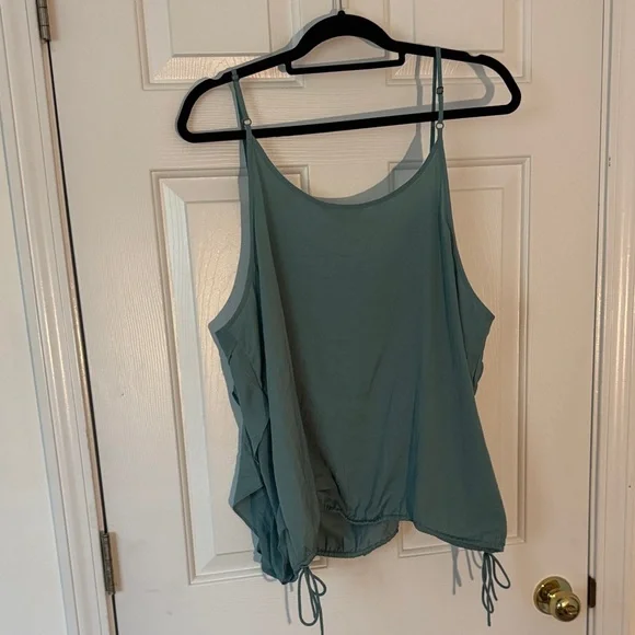 Lucky Brand Dusty Teal Blue/Green Ruffle Tank Top - Picture 3 of 6